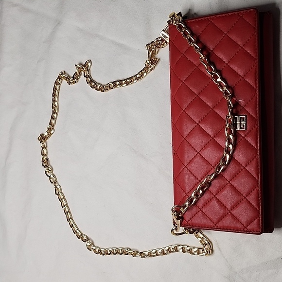 Host pick😍 Givenchy Quilted Long Flap Wallet Red Lambskin converter Crossbody - Picture 16 of 16